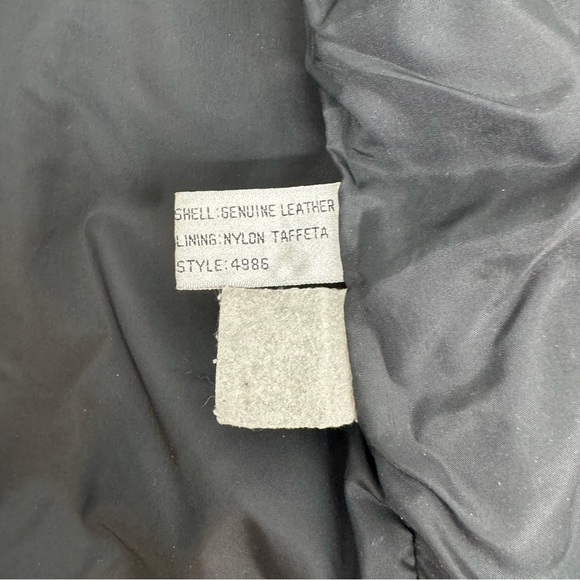 Vintage 1970’s Wilsons Ribbed Leather Jacket Women’s 40 US 10 Dark Black - Picture 7 of 10